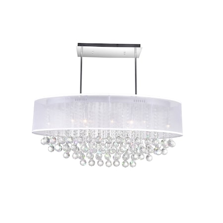 Cwi Lighting Radiant 9 Light Drum Shade Chandelier With Chrome Finish 5063P36C (Clear+ W)